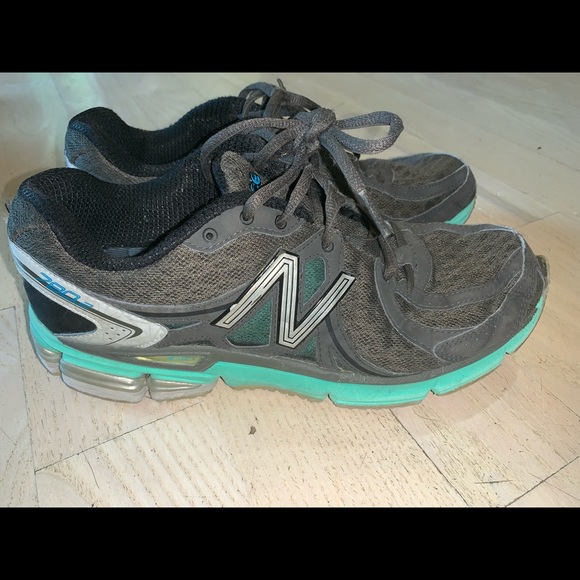 Grey and Mint New Balance Sneakers - Picture 2 of 4